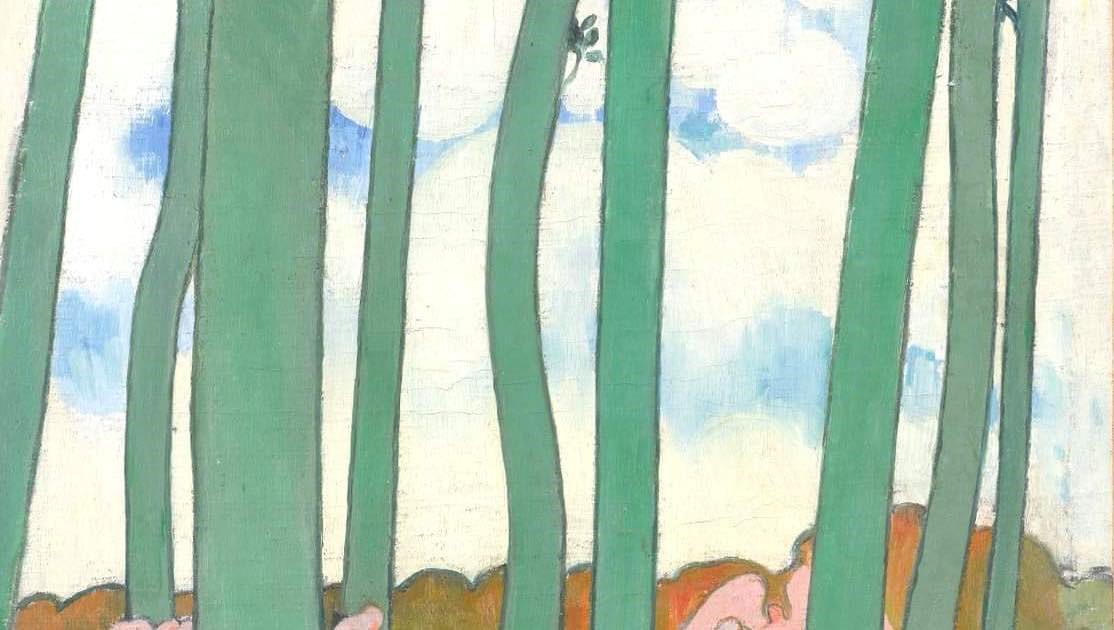Grafisk illustrasjon av grønne trestammer